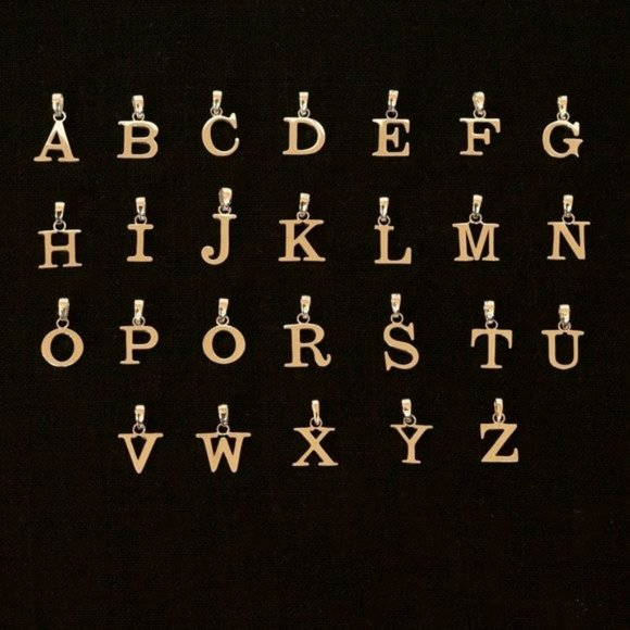 A to Z Gold Initial Charm Necklace Real 10K Solid Gold Letter Pendant 18" Chain - Picture 3 of 7